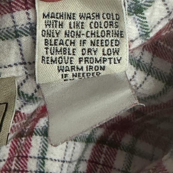 LL Bean Nightgown Size M Petite MP Long Pintuck Red Plaid Tartan Flannel PJs VTG - Picture 5 of 7